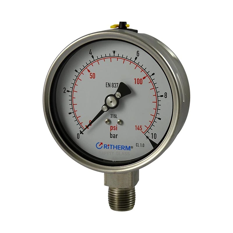 Мерач на притисок од не'рѓосувачки челик заварен со ласер